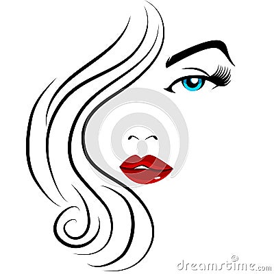 Pretty Face Girl Vector Illustration