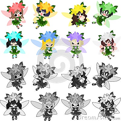 The pretty fairies Vector Illustration