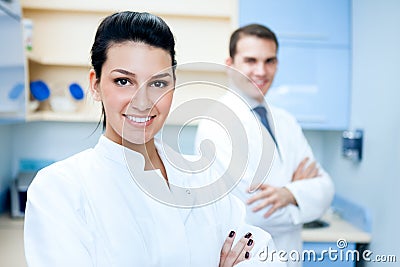 Pretty female dentist Stock Photo