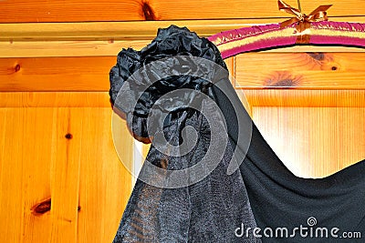 Pretty flower detail on black evening dress 1 Stock Photo