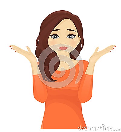 Pretty frustrated woman Vector Illustration