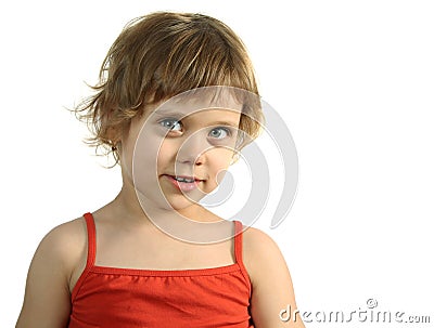 Pretty fun child look in to ca Stock Photo