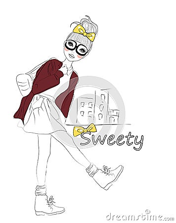 Pretty girl Vector Illustration