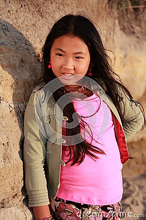 Pretty Girl in Pink Stock Photo