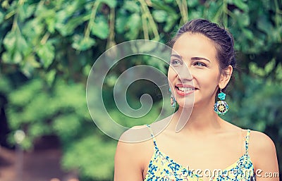 Pretty happy woman, smiling Stock Photo