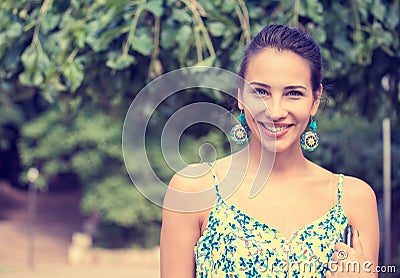Pretty happy woman, smiling Stock Photo