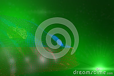 pretty hi-tech picture of Liechtenstein flag of dots waving on green - selective focus and place for text - any holiday flag 3d Cartoon Illustration