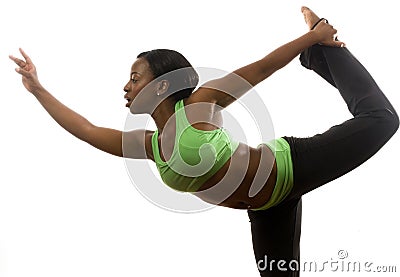 Pretty hispanic african american exercising Stock Photo