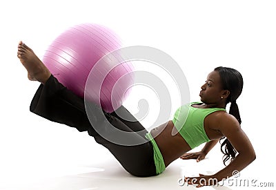 pretty hispanic african american woman exercising Stock Photo