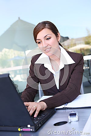 Pretty Hispanic Business Woman Stock Photo