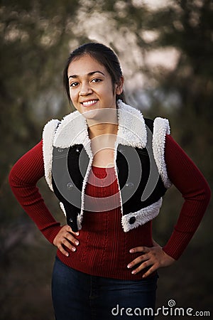 Pretty Hispanic Teenager Stock Photo