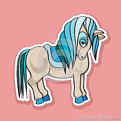 Pretty horse sticker Cartoon Illustration