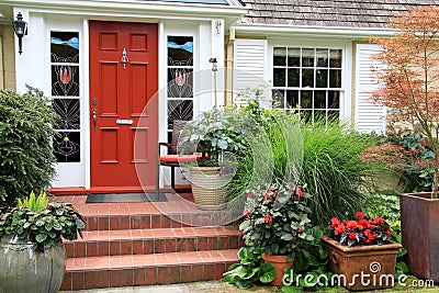 Pretty house and garden Stock Photo