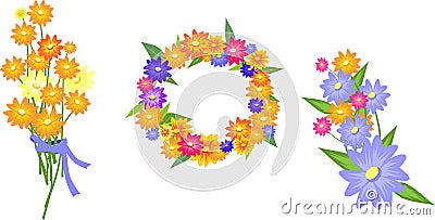 Pretty illustration with flowers Vector Illustration