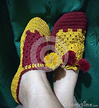 Pretty Knit Socks Stock Photo