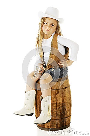 Pretty Little Cowgirl Stock Photo