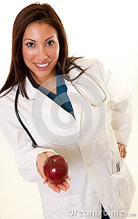 Pretty native american medical professional woman Stock Photo