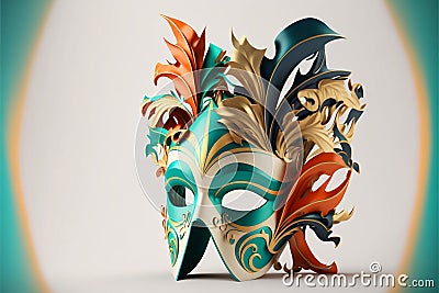 Pretty ornate carnival mask, Venetian mask insolated Stock Photo