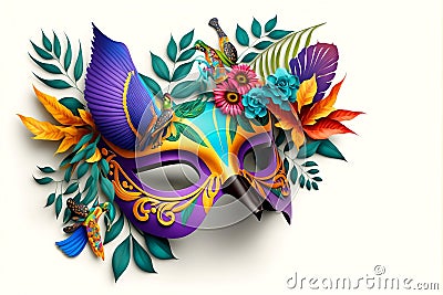 Pretty ornate carnival mask, Venetian mask insolated Stock Photo