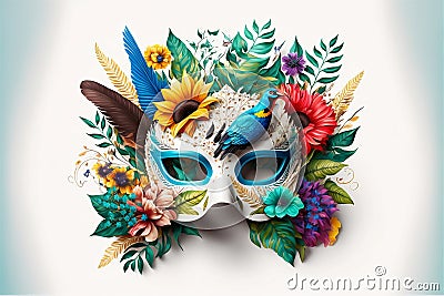 Pretty ornate carnival mask, Venetian mask insolated Stock Photo