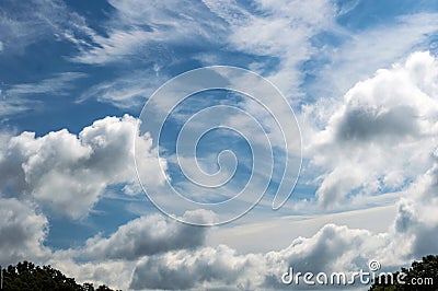 A beautiful blue sky and white clouds makes a nice background Stock Photo