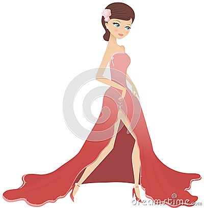 Pretty Prom Queen Vector Illustration