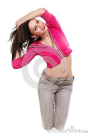 Pretty smiling brunette Stock Photo