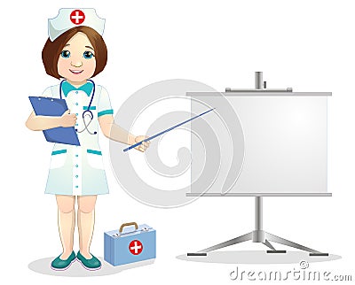 Pretty smiling nurse Vector Illustration