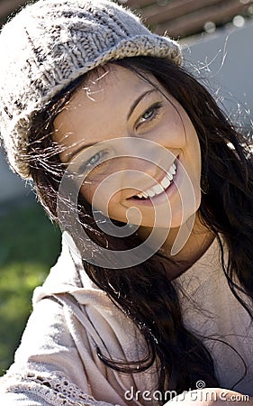 Pretty, smiling teenage girl Stock Photo