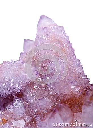 Pretty Sparkle Amethyst Spirit Quartz cluster from South Africa Stock Photo