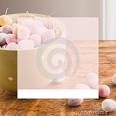 Square Social media Easter template Stock Photo