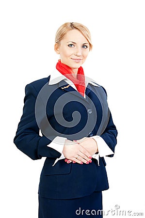 Pretty stewardess Stock Photo