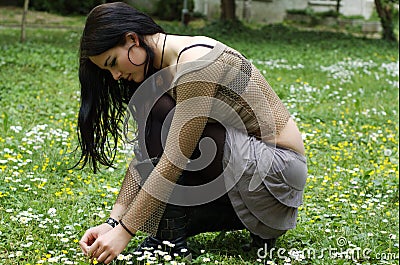 Pretty teen outdoors Stock Photo