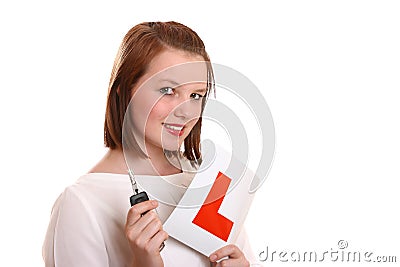 Pretty teenage Learner Driver Stock Photo