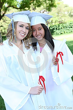 Pretty Teens at Graduation Stock Photo