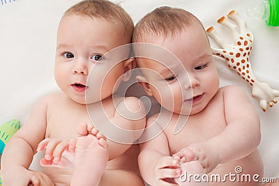 Pretty twins Stock Photo