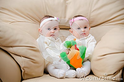 Pretty twins Stock Photo
