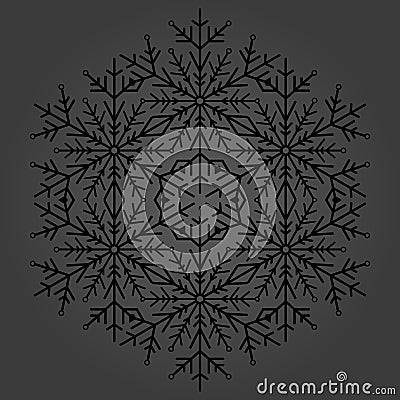 Pretty Vector Round Snowflake Vector Illustration