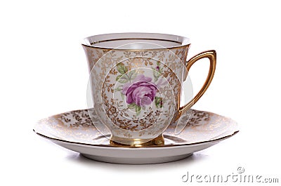 Pretty vintage coffee cup and saucer Stock Photo