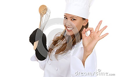 Pretty Woman Chef Stock Photo