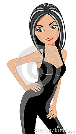 Pretty Woman in Gym Outfit Vector Illustration