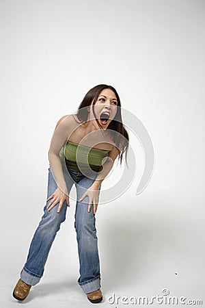 Pretty woman laughing Stock Photo