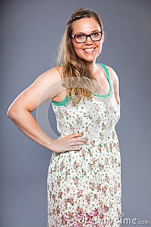 https://thumbs.dreamstime.com/x/pretty-woman-long-brown-hair-wearing-glasses-flower-dress-fashion-studio-shot-isolated-grey-background-39129103.jpg