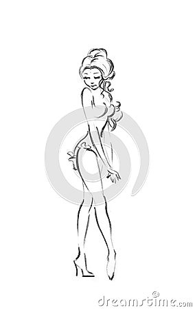 Pretty woman sketch Stock Photo