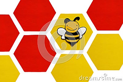 A pretty wooden bee Stock Photo