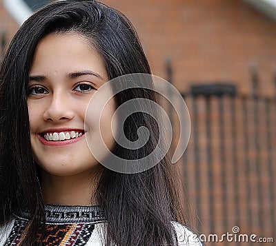 Hispanic Youthful Girl Teenager Stock Photo