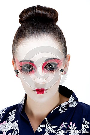 Pretty young Geisha girl Stock Photo