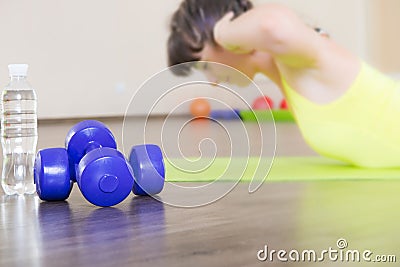 Pretty young girl swing back muscles Stock Photo