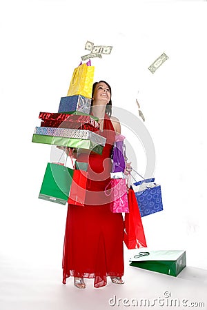 Pretty young woman shopping Stock Photo