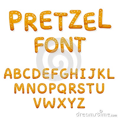 Pretzel alphabet letters Vector Illustration